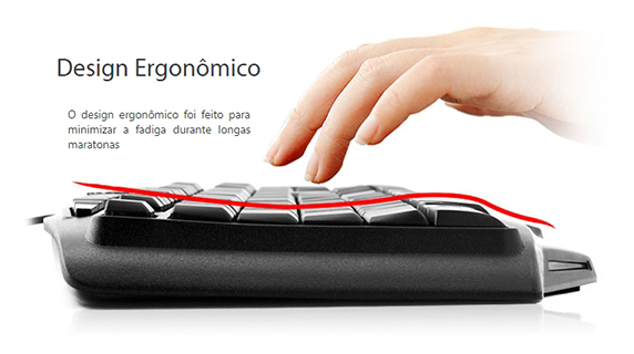 Teclado Gamer Zalman LED Azul e Vermelho Programável ABNT2 USB ZM