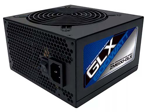 Fonte 600W Zalman Dual Forward GLX PFC Ativo Eficiência 87% ZM600