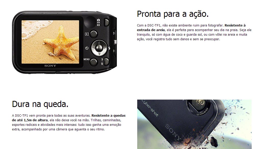Sony Cyber-Shot DSC-TF1 16.1 Mega Pixels à prova de água Zoom