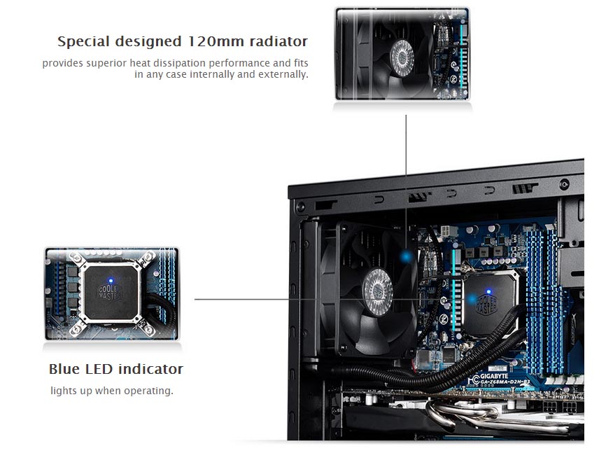 Water Cooler Cooler Master Seidon 120V RLS12V24PKR1 Oficina dos Bits