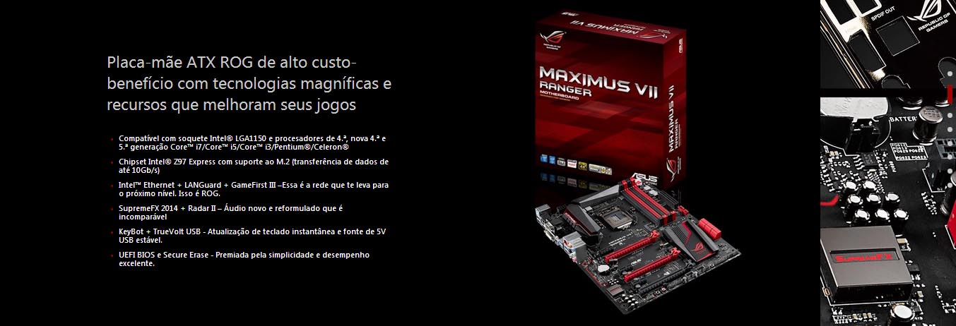 Placa Mãe Asus Maximus VII Ranger (LGA 1150 DDR3 3200 O.C.