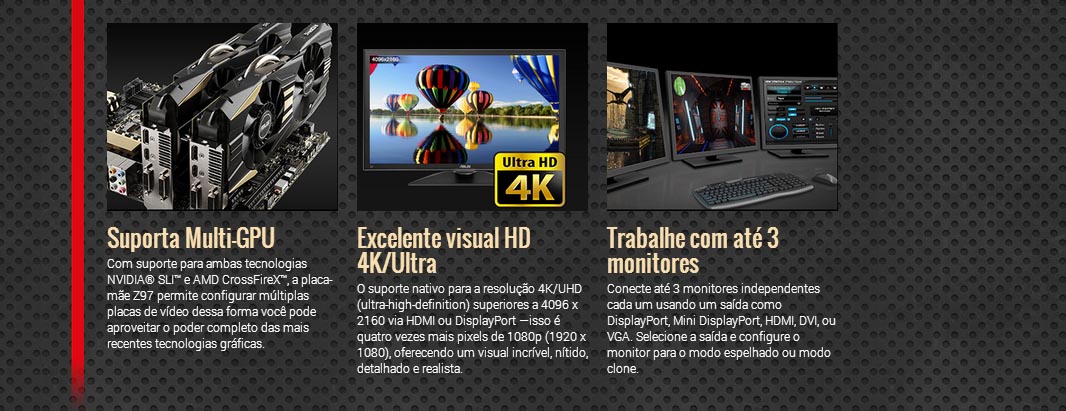 Placa Mãe Asus Z97-A (LGA 1150 DDR3 3200 O.C.) Chipset Z97 Crystal