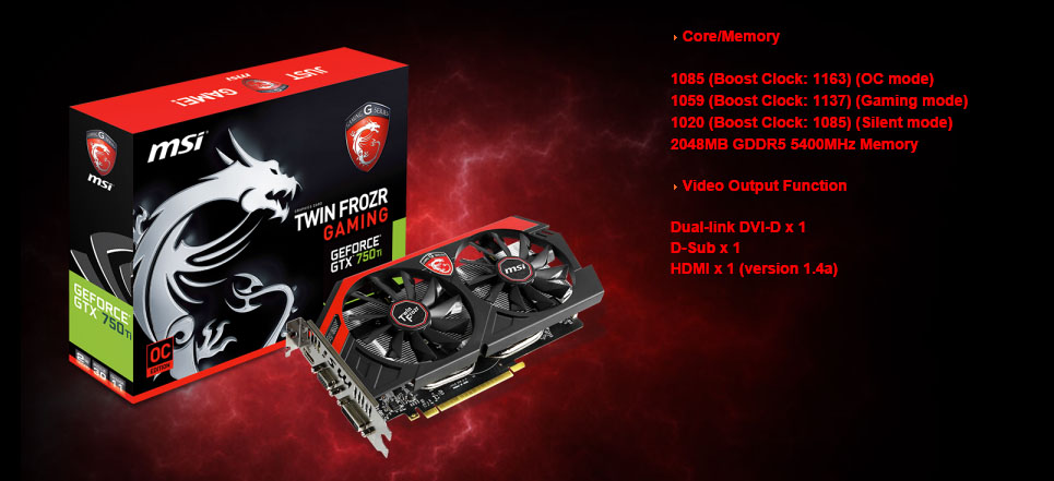 GeForce GTX 750 Ti 2GB GDDR5 128bits OverClock Edition MSI 912
