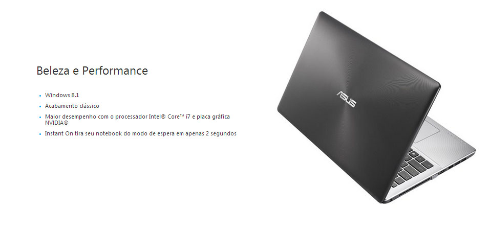 Notebook Asus X550LN-BRA-DM552H Tela 15.6