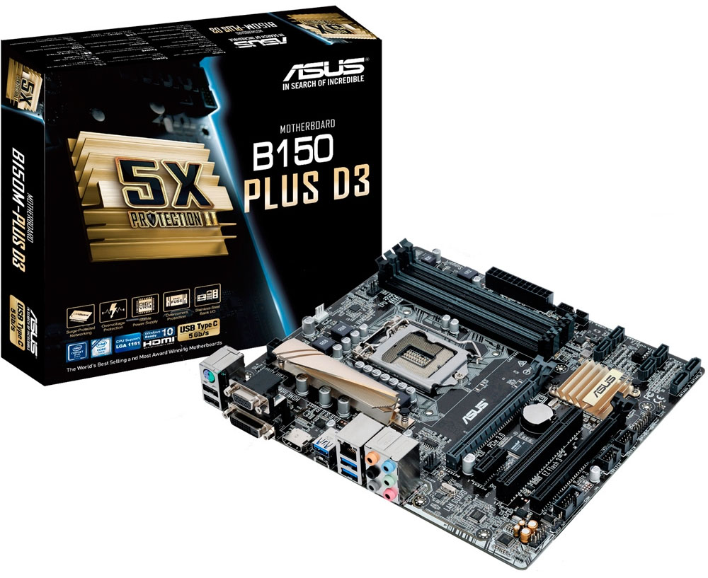 Asus B150-PLUS D3 (LGA 1151 DDR3 1866 O.C.) Chipset Intel B150 ...