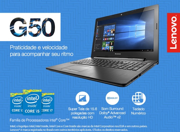 Notebook Lenovo G50-80 Tela 15.6