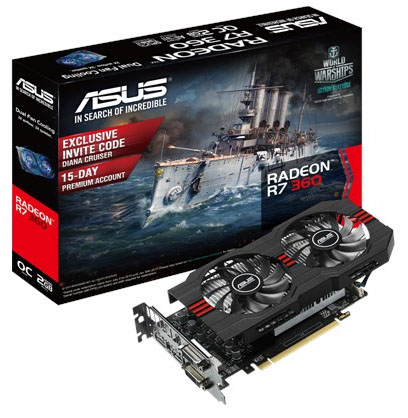 AMD Radeon R7 360 2GB GDDR5 128bits Overclock Edition Asus R7360