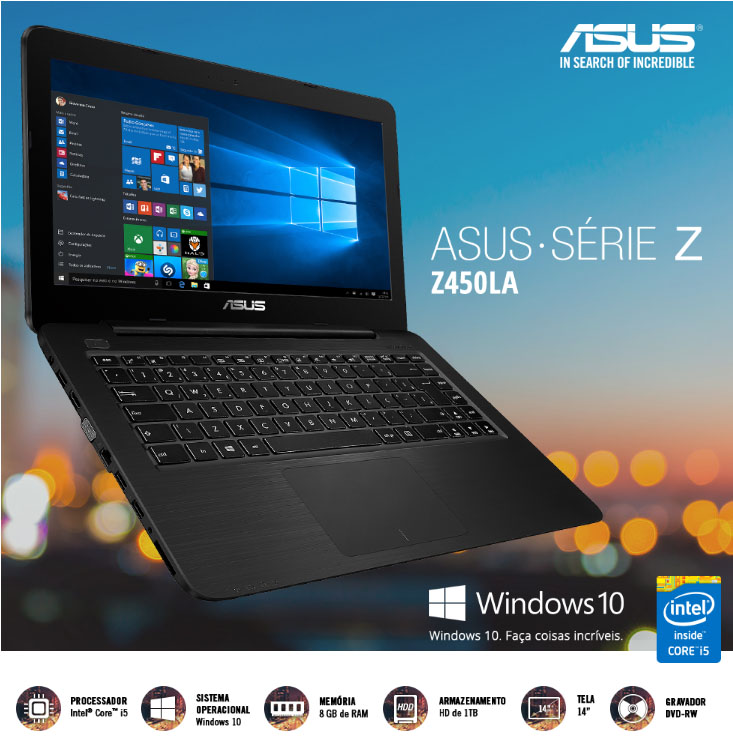 Notebook Asus Z450LA-WX002T Tela 14