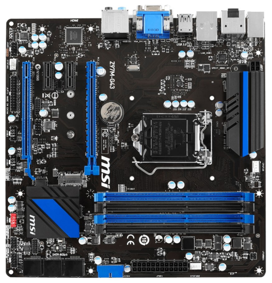 Placa Mãe MSI Z97M-G43 (LGA 1150 DDR3 3300 O.C.) Chipset Z97 Micro