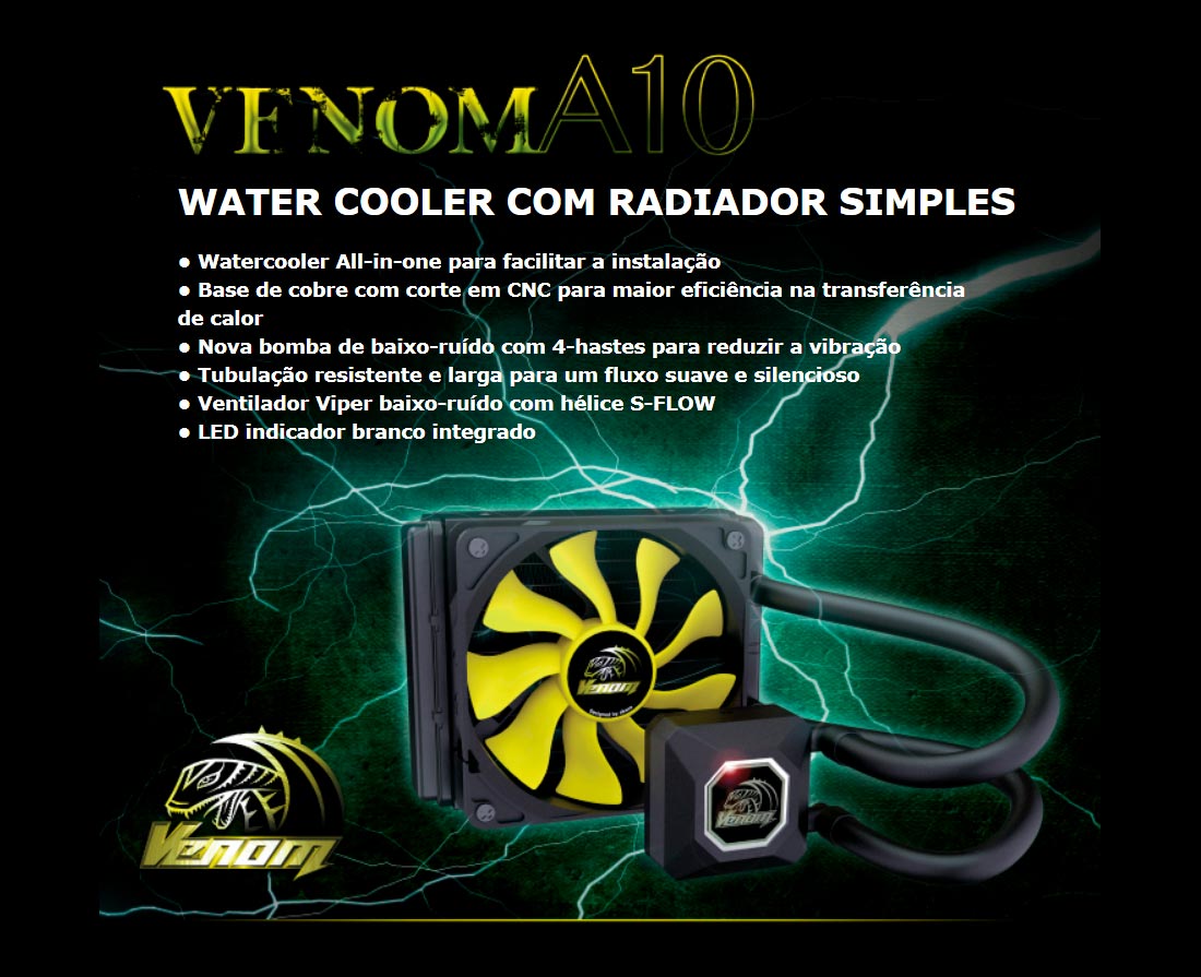 Water Cooler Akasa Venom A10 AK-LC4001HS01 | Oficina dos Bits