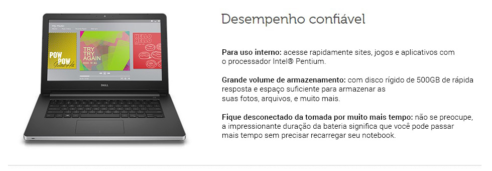 Notebook Dell Inspiron I14-5452-D03P Tela 14