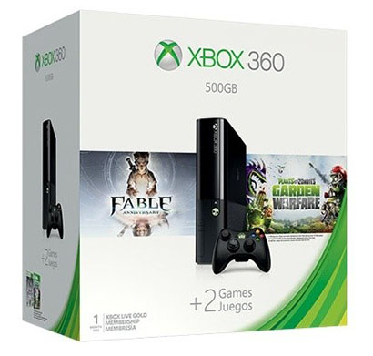 Console Xbox 360 500GB + Controle sem Fio + 2 Jogos 3M4-00006