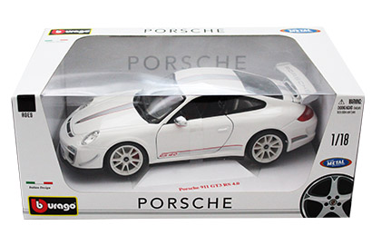 Miniatura Porsche 911 GT3 RS 4.0 Branco Escala 1:18 Bburago 18