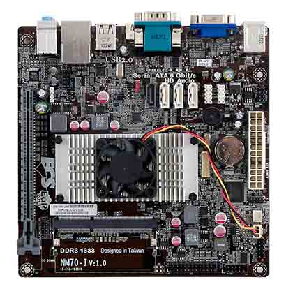 Kit Placa Mãe ECS NM70-I V1.0 + Processador Celeron 847 DDR3 1333