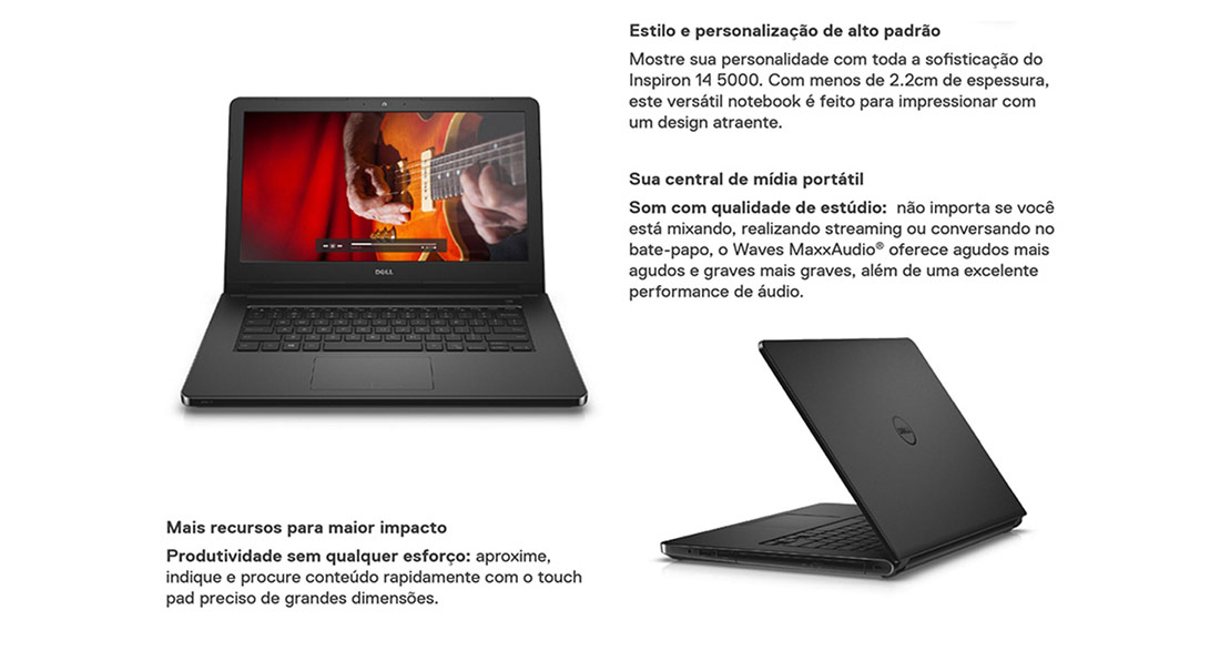 Notebook Dell Inspiron I14-5452-B03P Tela 14