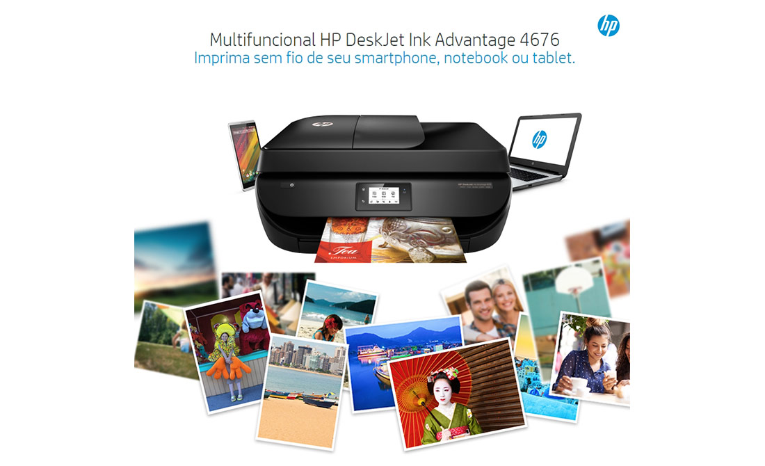 Multifuncional HP Deskjet Ink Advantaje 4676 USB, Wi-Fi Impressora