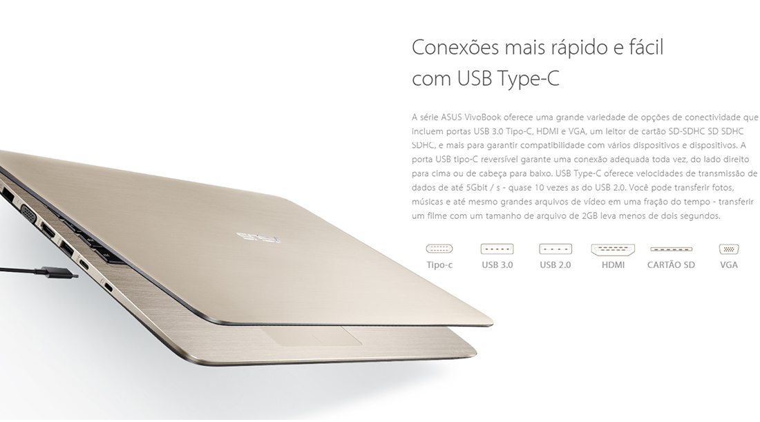 Notebook Asus X556UR-XX478T Tela 15.6