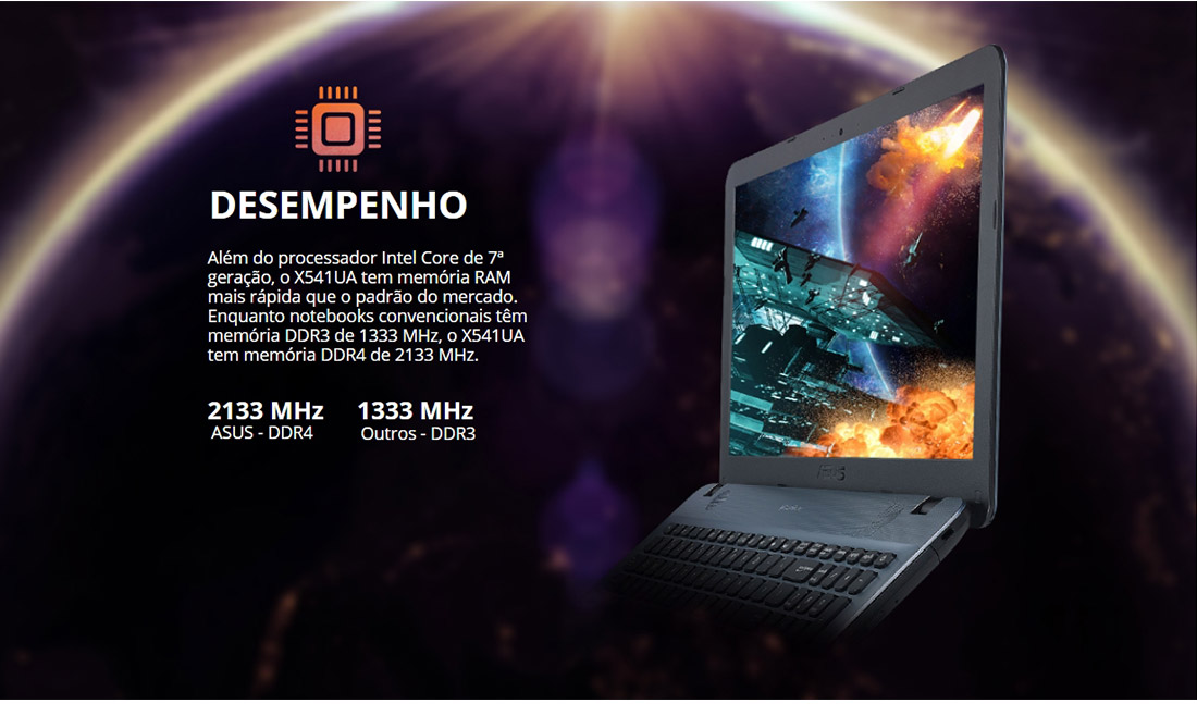Notebook Asus Vivobook X541UA-GO1987T Tela 15.6