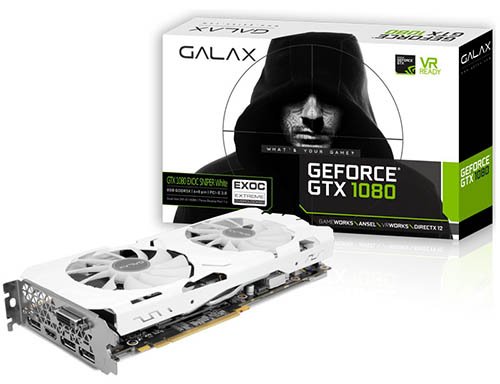 GeForce GTX 1080 8GB DDR5X 256bits EXOC Sniper White Edition Galax