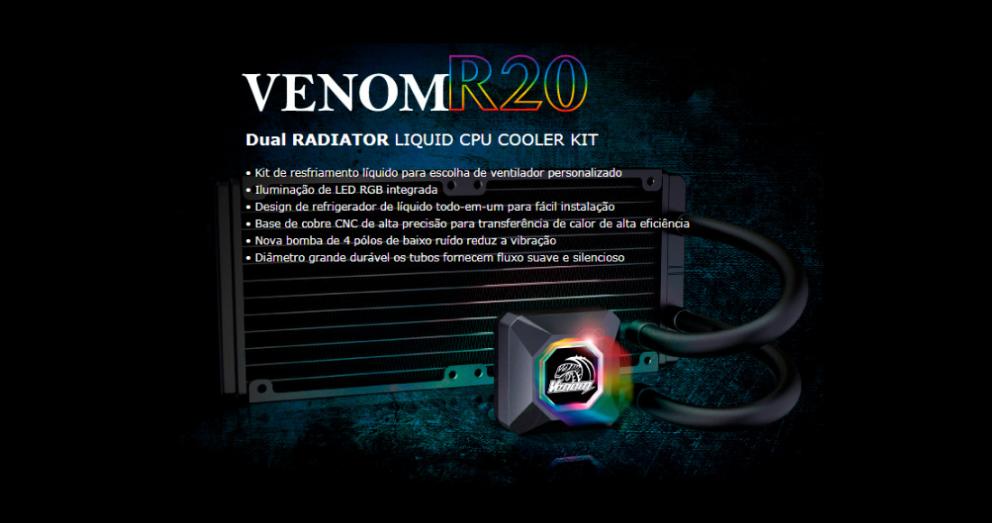 Water Cooler Akasa Venom R20 AK-LC4002HS03 | Oficina dos Bits