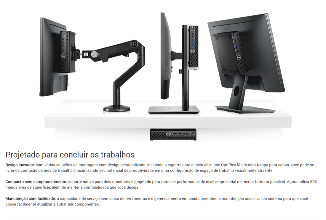 Computador Dell OptiPlex 3050 Micro Intel i5 7500T, 8GB, HD 1TB