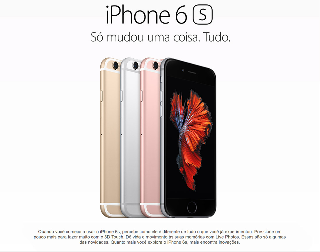Smartphone Apple Iphone 6S Tela 4.7