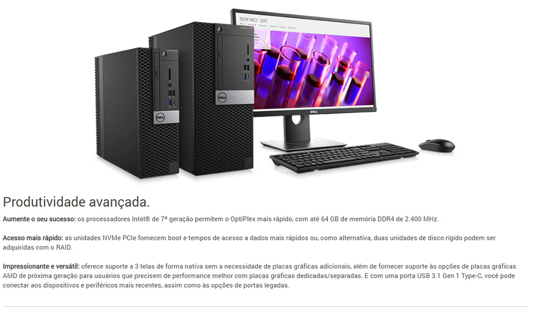 Computador Dell OptiPlex 7050 Mini Tower Intel i5 7500, 8GB, SSD