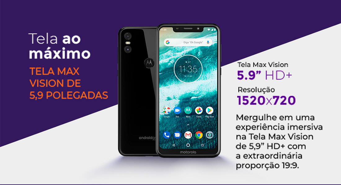 Smartphone, Motorola, Motorola One, XT1941-3, 64 GB, 5.9, Branco