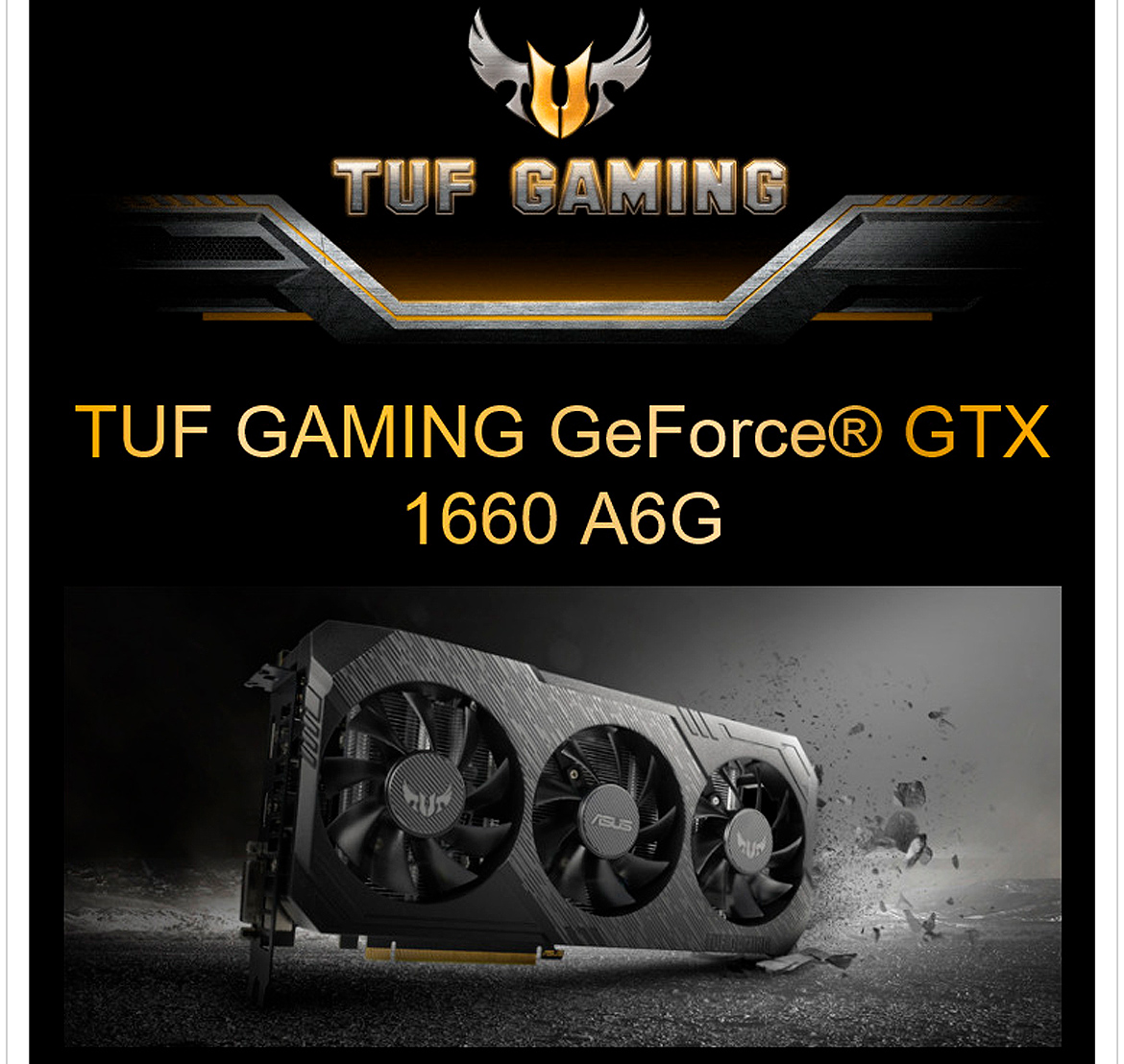 GeForce GTX 1660 6GB GDDR5 192bits TUF Gaming X3 Asus TUF3-GTX1660