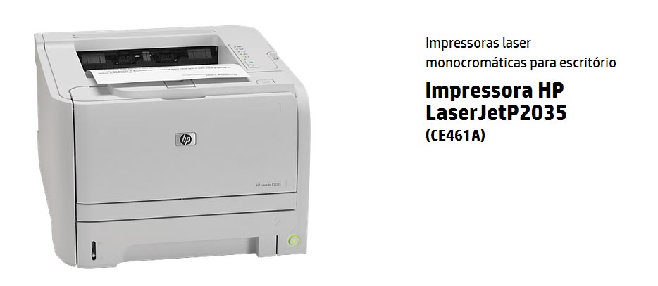 Laser HP LaserJet P2035 USB CE461A Oficina dos Bits